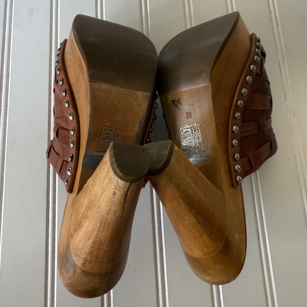 Miu Miu brown woven leather mules prominent bow size 8 - Picture 13 of 16